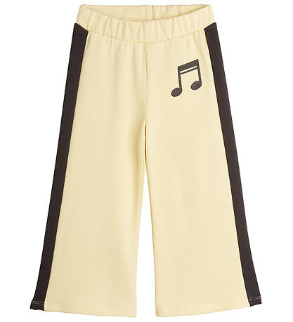 Mini Rodini Joggingbuxur - Athugið - Ljósgult M. Brúnt