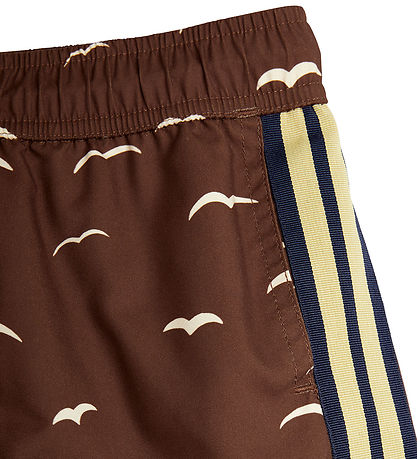 Mini Rodini Badshorts - UV 50+ - Mås - Brun
