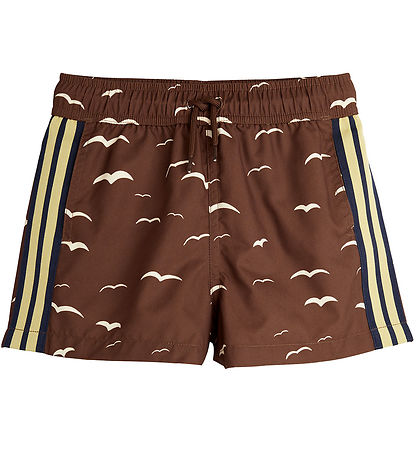 Mini Rodini Badshorts - UV 50+ - Mås - Brun
