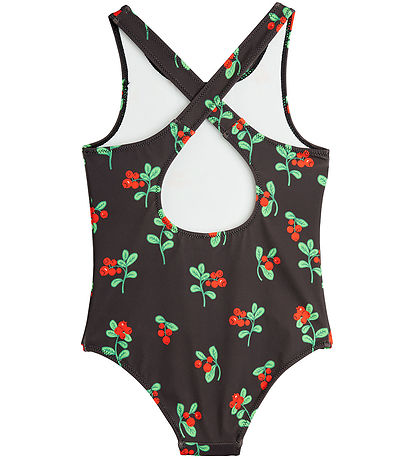 Mini Rodini Sundföt - UV 50+ - Lingonberries - Svart