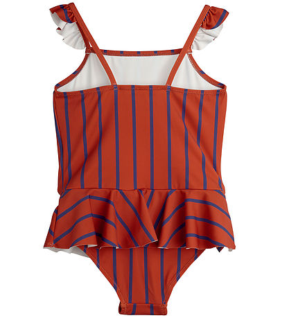Mini Rodini Sundföt - UV50+ - Stripe - Rústrautt/Blátt