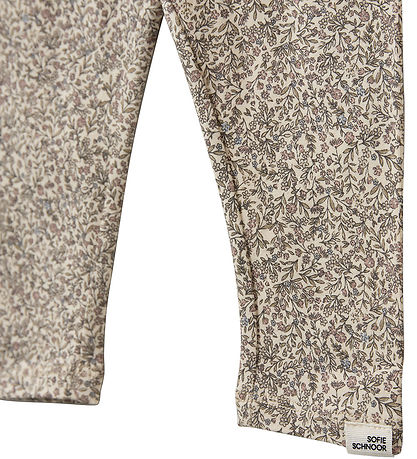 Sofie Schnoor Leggings - Nalinesb - Beige w. Flowers