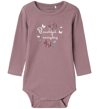 Name It Bodysuit l/s - Rib - NbfDikka - Elderberry