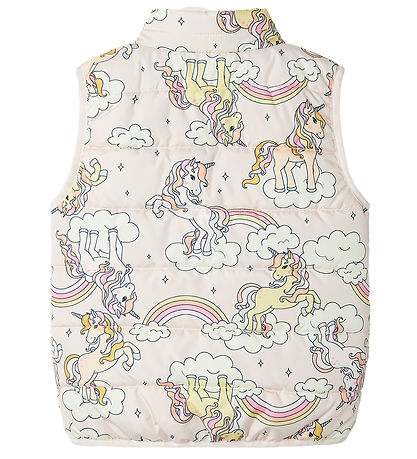 Name It Dunväst - NmfMylane - Mauve Krita m. Enhörningar