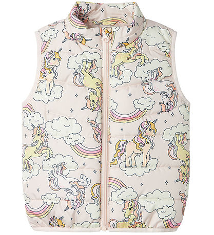 Name It Dunväst - NmfMylane - Mauve Krita m. Enhörningar