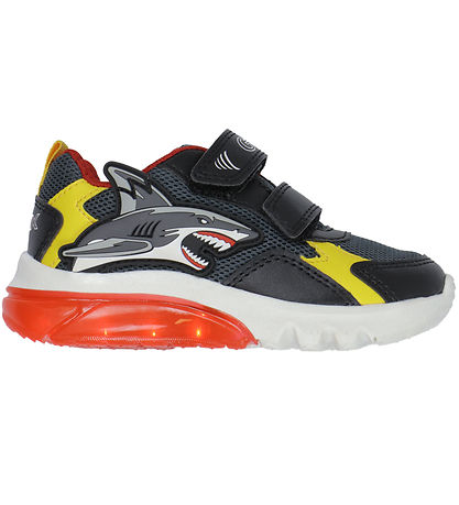 Geox Blinkschuhe - J Cyberdron - Dk Grey/Yellow