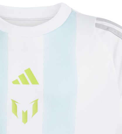 adidas Performance Stuttermabolur - Messi - Hvítt/Næstum Blue