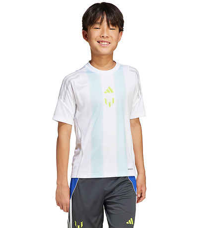 adidas Performance Stuttermabolur - Messi - Hvítt/Næstum Blue