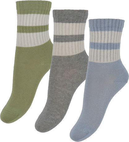 MP Socks - 3-Pack - Anchor - Dusty Blue w. Stripes