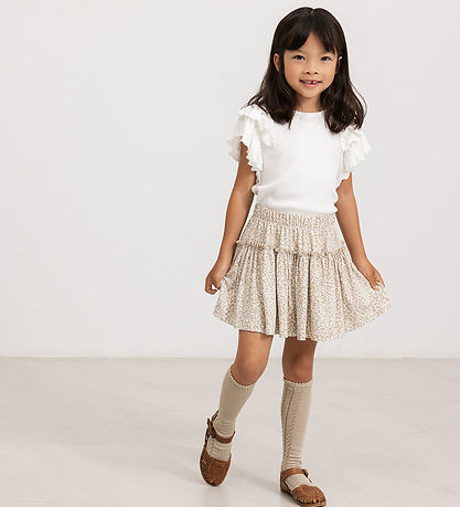 MarMar Stuttermabolur - Modal - Tavora Frill - Hógvær White