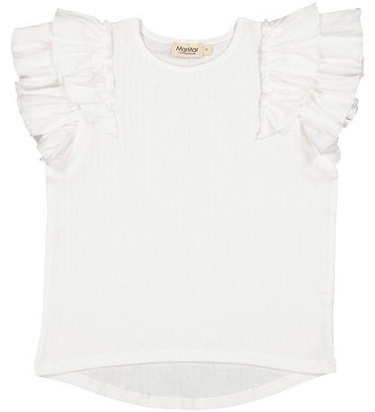 MarMar Stuttermabolur - Modal - Tavora Frill - Hógvær White