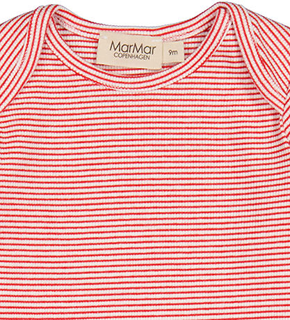 MarMar Bodysuit l/s - Rib - Modal - Leg - Red Stripe