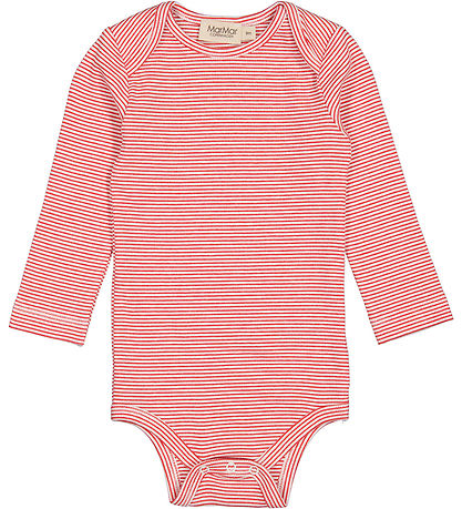 MarMar Bodysuit l/s - Rib - Modal - Leg - Red Stripe