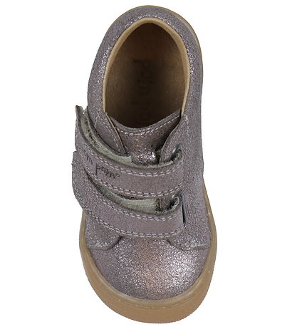 Pom Pom Lauflernschuh - First Sport Klettband - Dark Rose Glitte