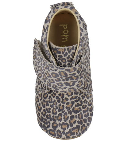 Pom Pom Soft Sole Leather Shoes - Beginners Velcro Scallops - Mi