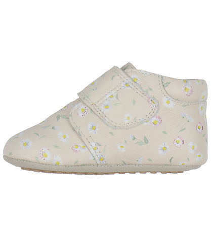 Pom Pom Soft Sole Leather Shoes - Beginners Velcro Print - Belli