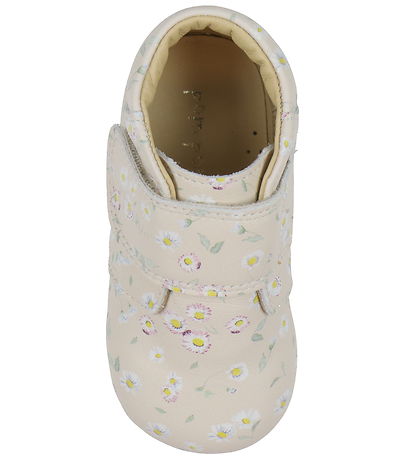Pom Pom Soft Sole Leather Shoes - Beginners Velcro Print - Belli