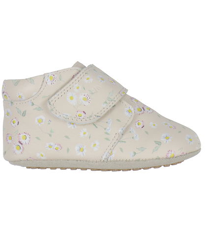 Pom Pom Soft Sole Leather Shoes - Beginners Velcro Print - Belli