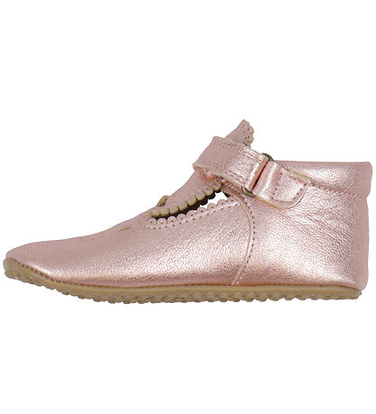 Chaussons Ballerines Pom Pom - Barre en T - Métallique Rose