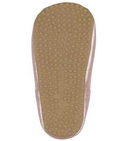 Chaussons Ballerines Pom Pom - Barre en T - Métallique Rose