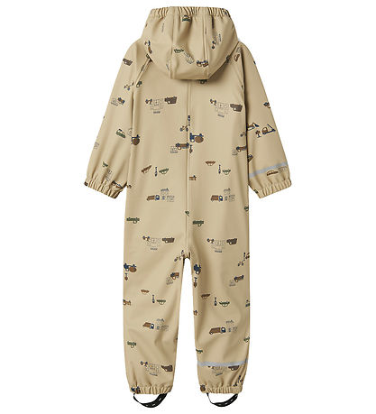 Name It Rainsuit w. Fleece - PU - NmmDry10 - White Pepper/Small