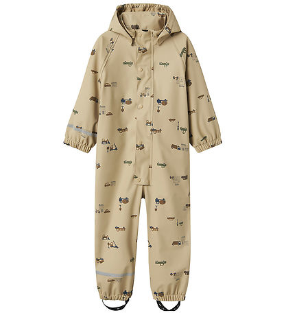 Name It Rainsuit w. Fleece - PU - NmmDry10 - White Pepper/Small