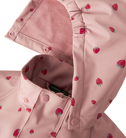 Name It Regngalli M. Flís - PU - NmfDry10 - Pale Mauve/Strawbe
