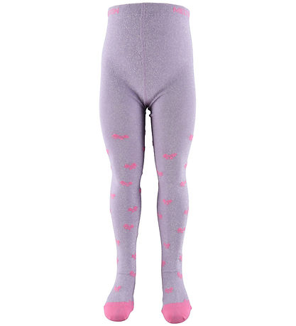 Melton Tights - Bow Glitter - Cloud Lilac