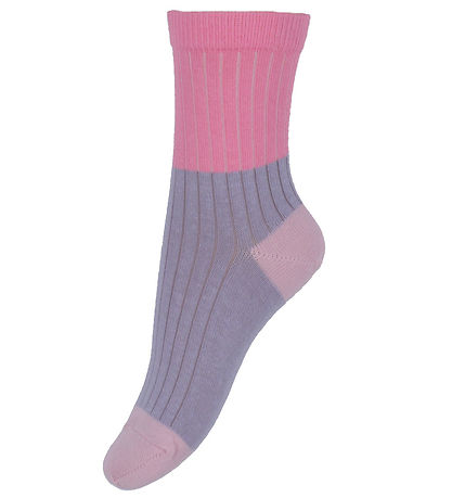 Melton Sokken - Rib - Blok Colour - Roze Kosmos