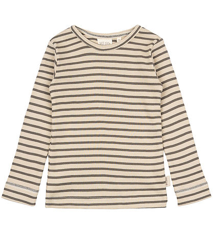 Petit Piao Bluse - Rib - Modal - Erde Brown/Dark Off White