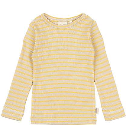 Petit Piao Bluse - Rib - Modal - Yellow So/Dark Off White