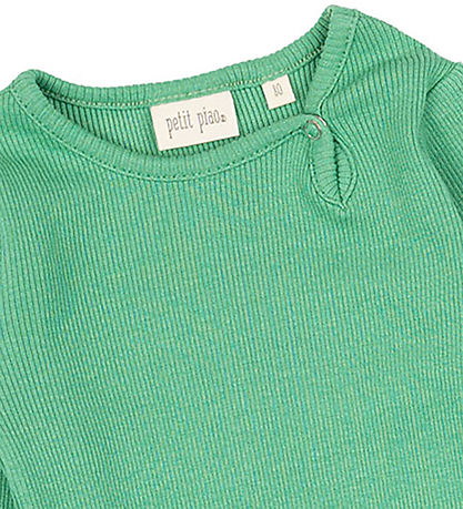 Petit Piao Bodysuit l/s - Rib - Modal - Green Spruce