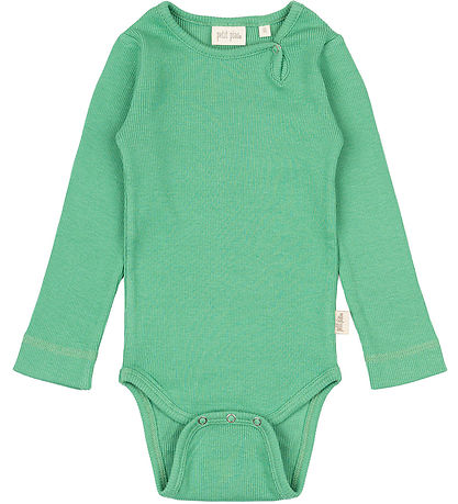 Petit Piao Bodysuit l/s - Rib - Modal - Green Spruce