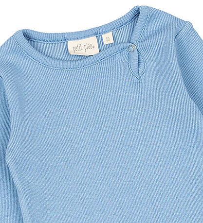 Petit Piao Samfella l/e - Rib - Modal - Allure Blue