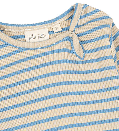 Body m/l Petit Piao - Rib - Modal - Allure Blue/Dark Off White