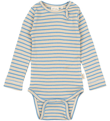 Body m/l Petit Piao - Rib - Modal - Allure Blue/Dark Off White