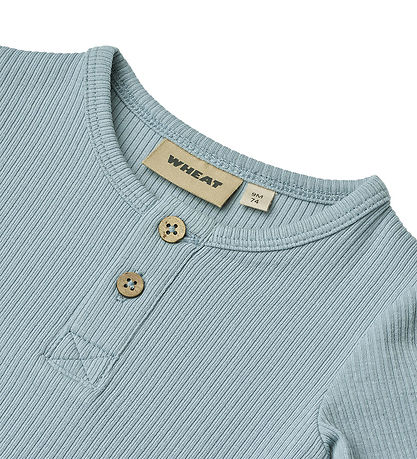 Wheat Bodysuit s/s - Rib - Magnus - Calm Blue