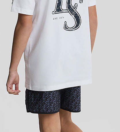 Lyle & Scott Swim Shorts - Dark Navy w. Print