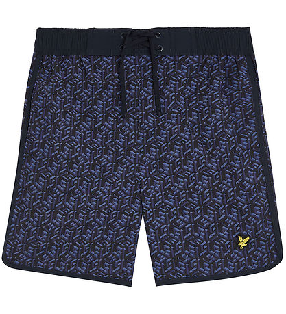 Lyle & Scott Swim Shorts - Dark Navy w. Print