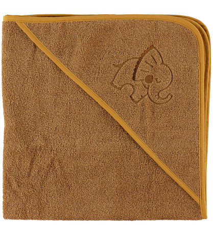 Nørgaard Madsens Baby towel - 100x100 cm - Caramel w. Elephant