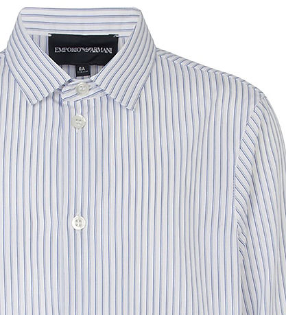 Chemise Emporio Armani - Blanc/Bleu à Rayures