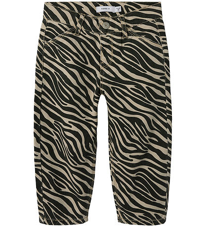 Name It Jeans - NmfBella - Mamma Byxor - Cement/Black Zebra
