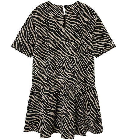 Name It Kjóll - Gallaefni - NkfZebra - Cerment/BlackZebra