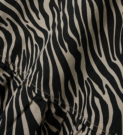 Name It Kjóll - Gallaefni - NkfZebra - Cerment/BlackZebra