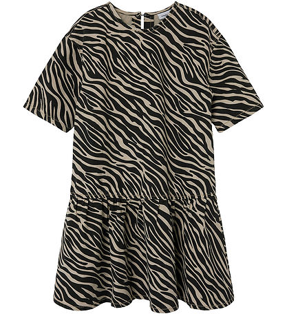 Name It Kjóll - Gallaefni - NkfZebra - Cerment/BlackZebra