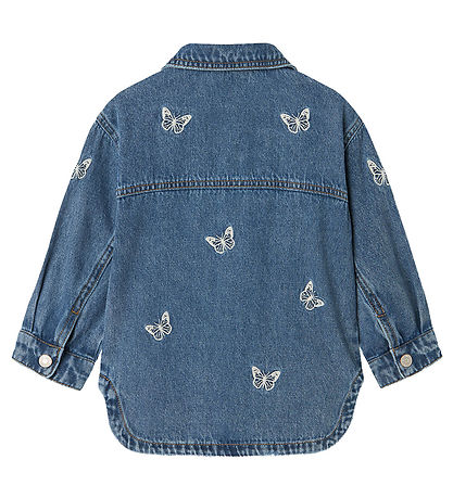 Name It Jeansjacke - NmfNina - Medium+ Blue Denim/Stickerei