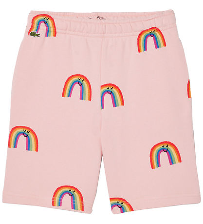 Lacoste Sweat Shorts - Pink w. Rainbows