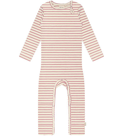 Petit Piao Samfestingur - Rib - Modal - Björt Rose/Dark Off Whit