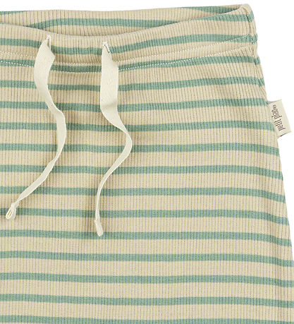 Petit Piao Byxor - Rib - Modal - Granit Green/Dark Off White