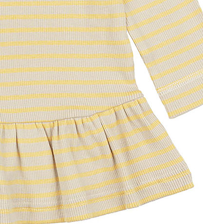 Petit Piao Klänning - Rib - Modal - Yellow Sön/Dark Off White